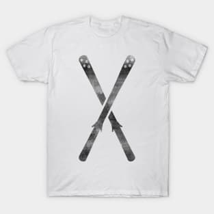 Snow Skis Black T-Shirt